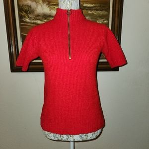 Vintage 1950s Red Wool Blend Knit Top
